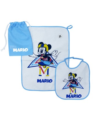 Kit Asilo plastificato "Magic Mickey" azzurro