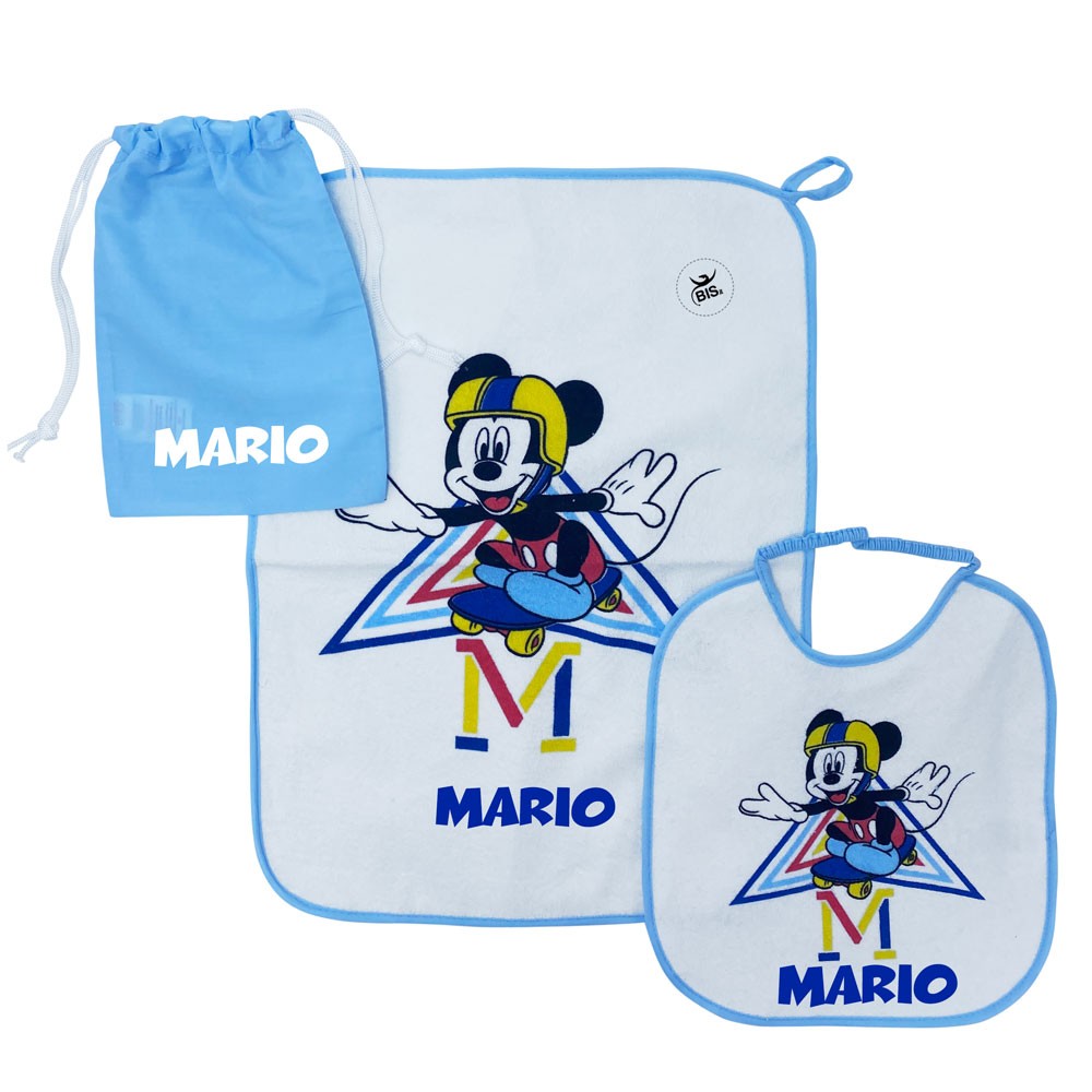 Kit Asilo plastificato "Magic Mickey" azzurro