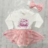 Abitino Neonata con gonna in tulle glitterata "Il mio primo Natale"
