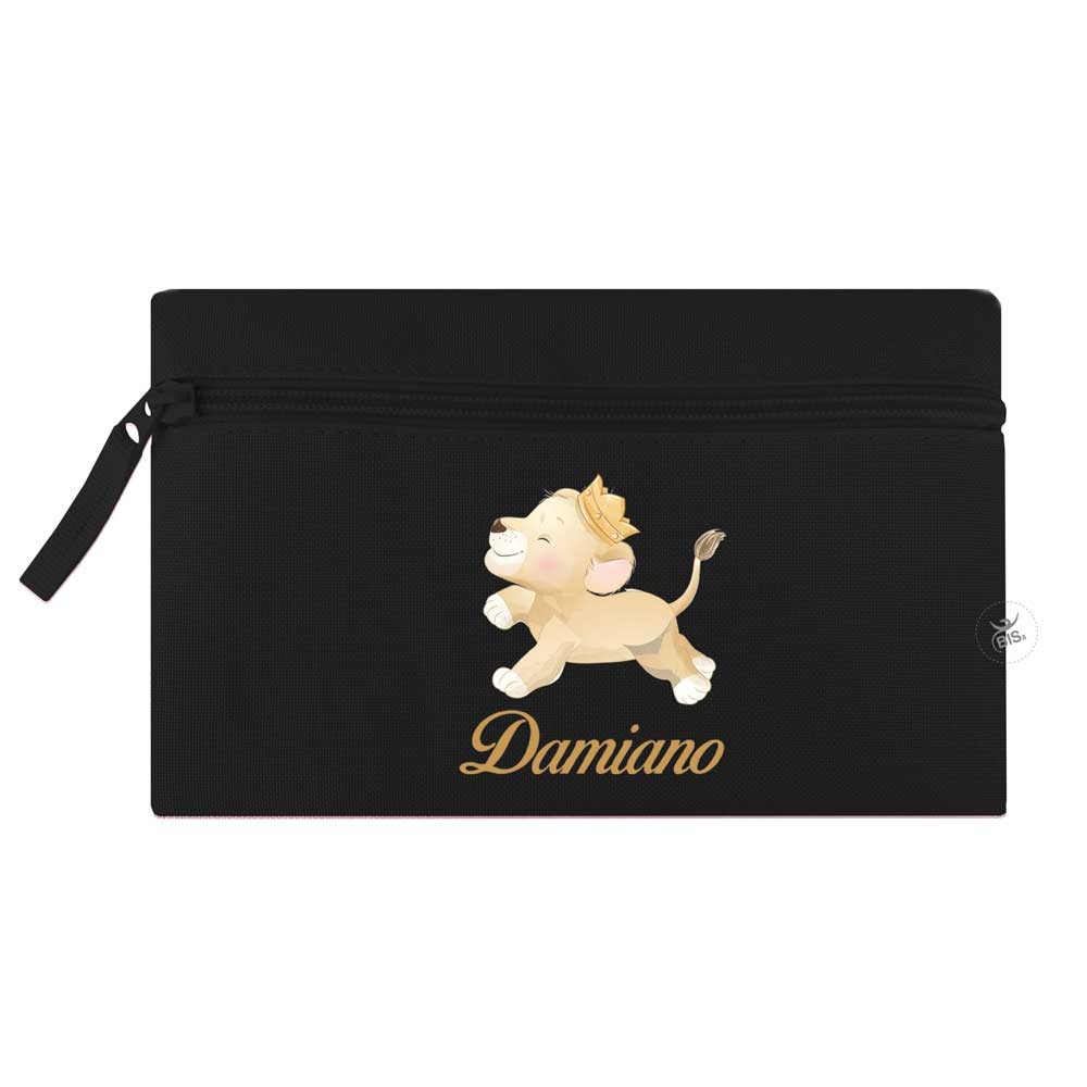 Astuccio porta penne "Little Lion"  nero