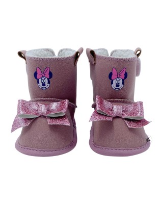 Stivaletti invernali neonata "Minnie" con fiocco in glitter
