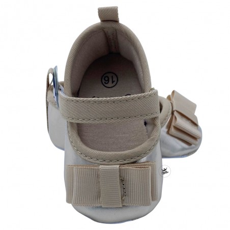 Ballerine neonata oro "Minnie" con fiocco