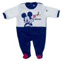 Tutina neonato ciniglia "Mickey mouse" bianca
