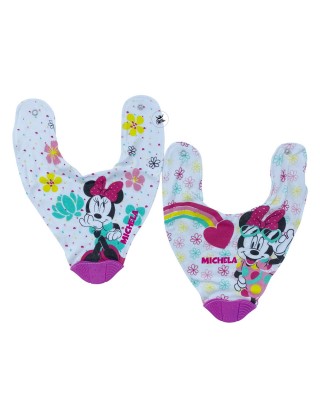 Coppia di bavaglini massaggia gengive "Minnie flowers"