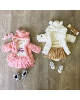 outfit natalizio neonata pelliccia