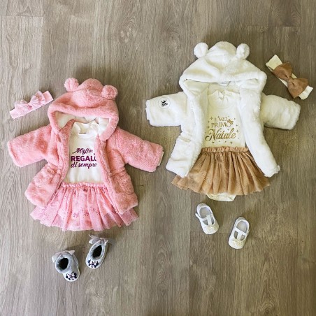 outfit natalizio neonata pelliccia