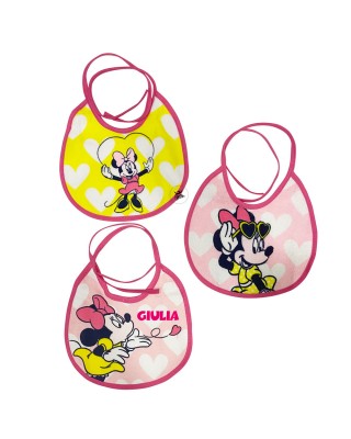 Silicone Teething Baby Bib 2-Piece Set "Minnie"