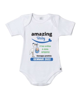 Body neonato/a "Amazing baby" azzurro