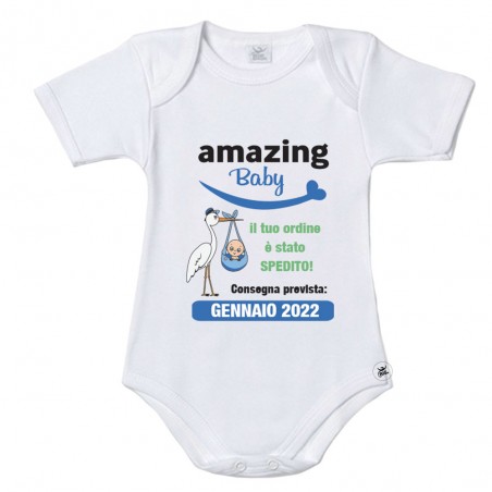 Body neonato/a "Amazing baby" azzurro