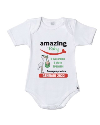 Body neonato/a "Amazing baby" rosso