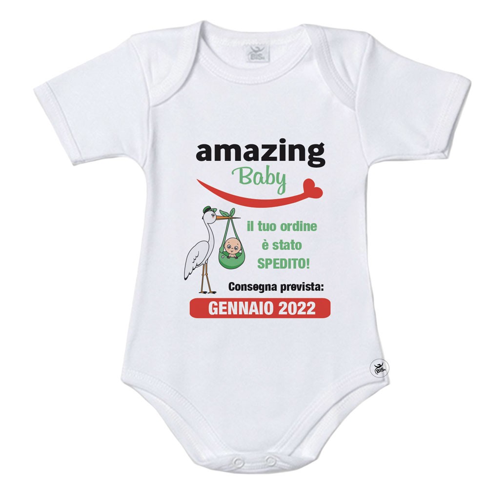 Body neonato/a "Amazing baby" rosso