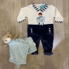 Winter Newborn jumpsuit, with hearts + "I'm daddy's meatball" print.