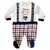 Winter Newborn jumpsuit, with hearts + "I'm daddy's meatball" print.