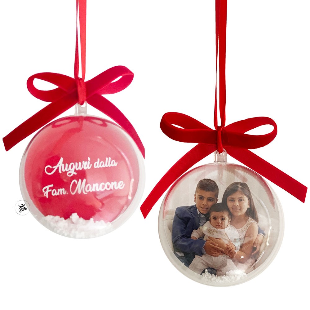 Palla natalizia 3d personalizzabile con foto e dedica
