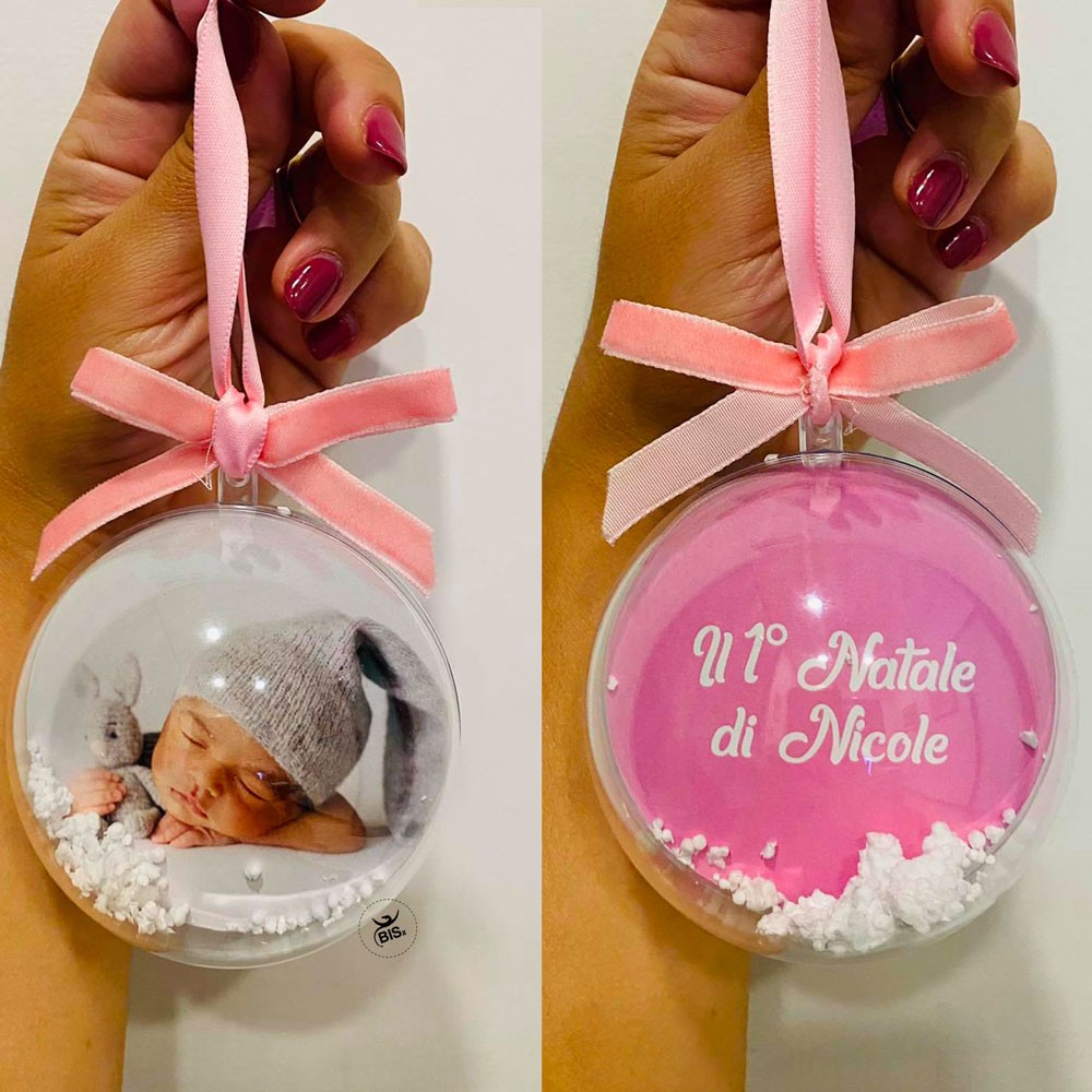 Addobbo sfera primo natale personalizzabile