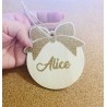 Addobbo in legno da personalizzare con nome in glitter