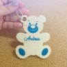 Addobbo in legno da personalizzare con nome in glitter