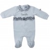 Winter Newborn jumpsuit, with hearts + "I'm daddy's meatball" print.