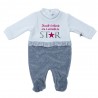 Winter Newborn jumpsuit, with hearts + "I'm daddy's meatball" print.
