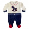 Winter Newborn jumpsuit, with hearts + "I'm daddy's meatball" print.