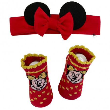 Set natalizio disney calzini e fascia "Minnie"