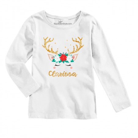 Maglia bimba "Cervo con nome"