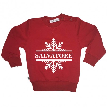 Felpa bimbo fiocco di neve con nome