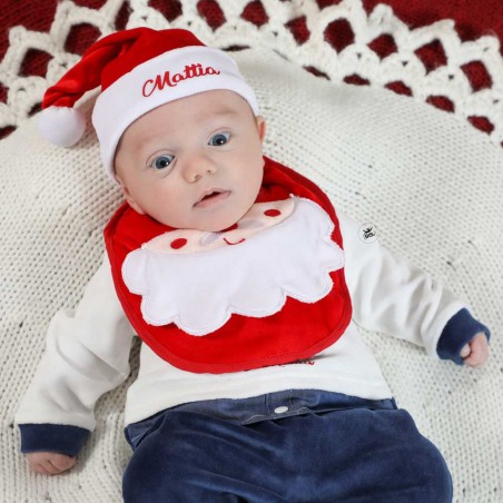 cappello babbo natale con nome e bavaglino barba