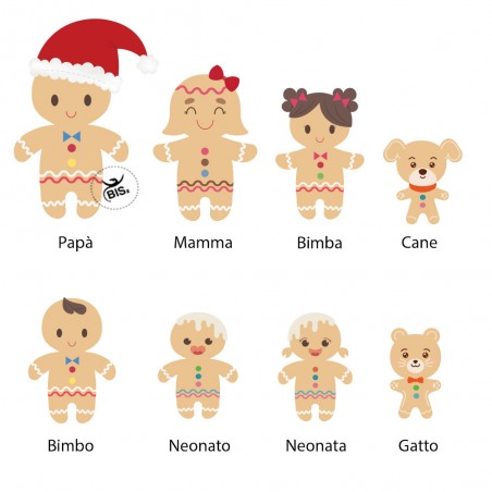 Omini di pan di zenzero personaggi famiglia