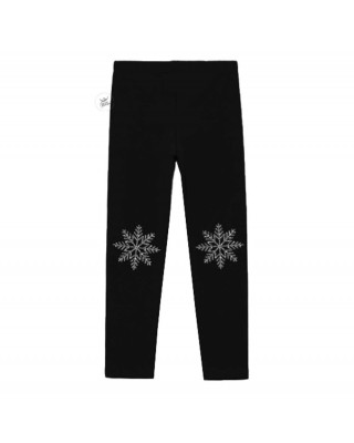 Leggings invernali "FIOCCO DI NEVE" nero e argento