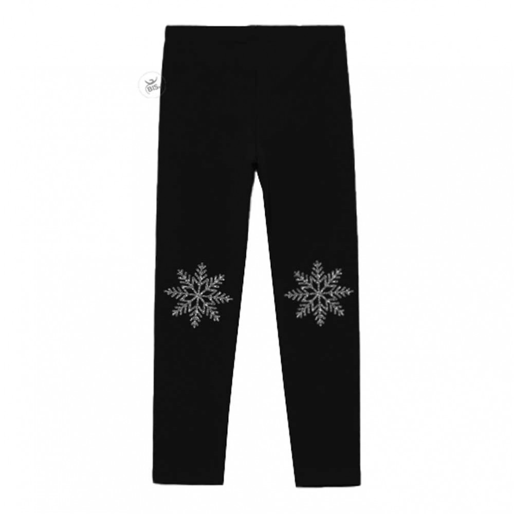 Leggings invernali "FIOCCO DI NEVE" nero e argento