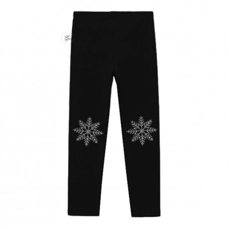 Leggings invernali "FIOCCO DI NEVE" nero e argento