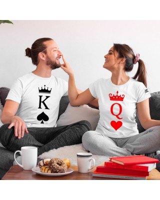 coppia t-shirt san valentino k e q poker matchy-machy