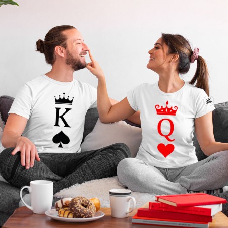 coppia t-shirt san valentino k e q poker matchy-machy