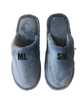 Pantofole uomo azzurre personalizzabili con nome o iniziali