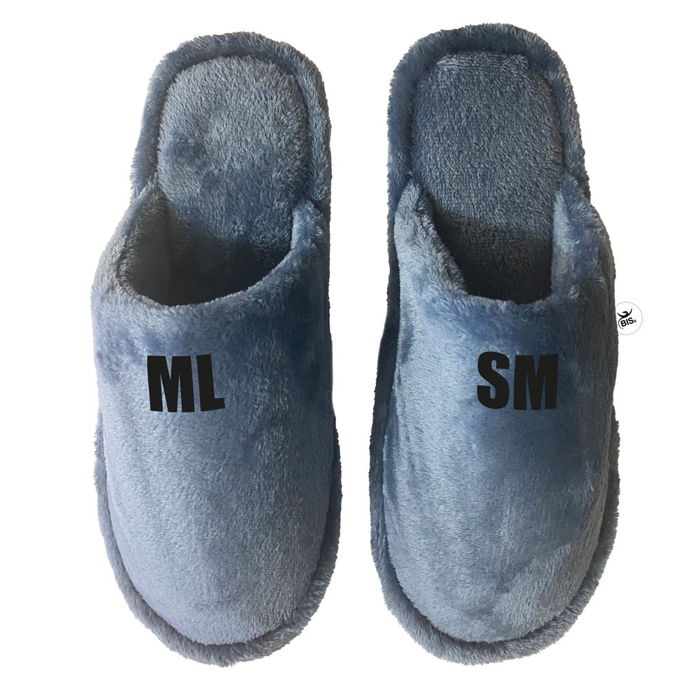 Pantofole uomo azzurre personalizzabili con nome o iniziali