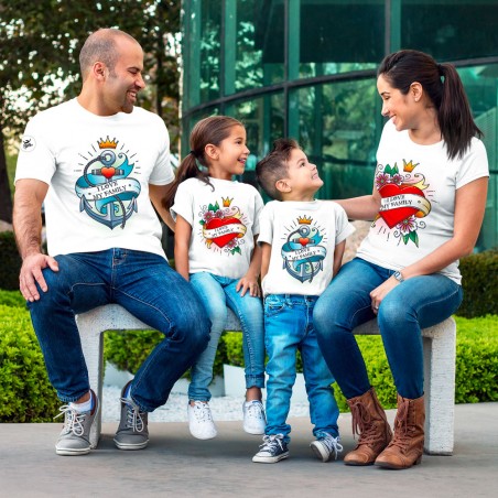 magliette abbinate per la famiglia disegno tatto rosa per lei ancora per lui