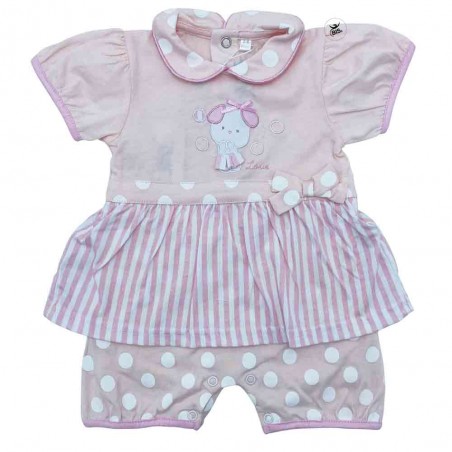 Pagliaccetto gonnellina neonata "Love" rosa