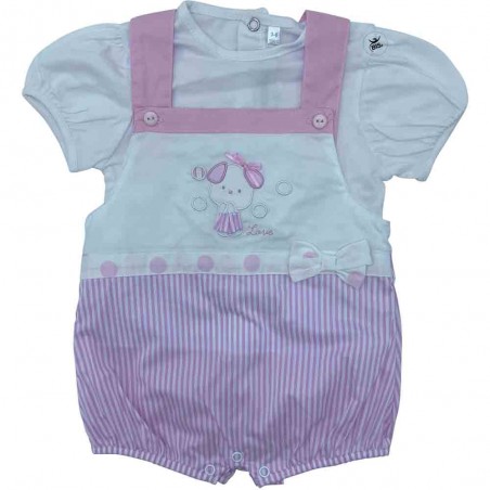 Salopette neonata "Love" bianco