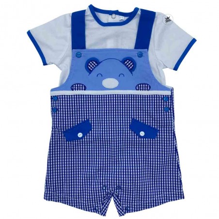 Salopette neonato "orsetto" azzurra