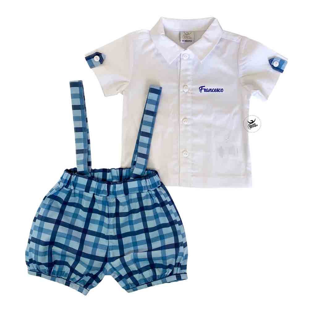 Completo Neonato E Bambino Estate | Camicia Bianca Con Stampa Dinosauro + Pantaloncini Cachi, 18 Mesi - 5 Anni