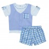 Romper suit with linen waistcoat