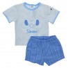 Romper suit with linen waistcoat