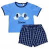 Romper suit with linen waistcoat