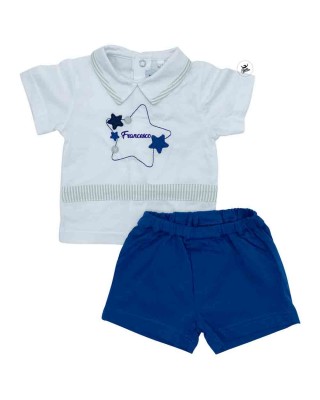 Romper suit with linen waistcoat