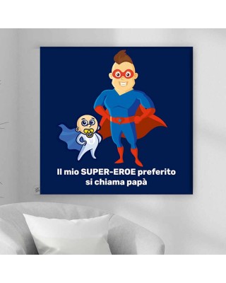 foto-quadro papà eroe personalizzabile