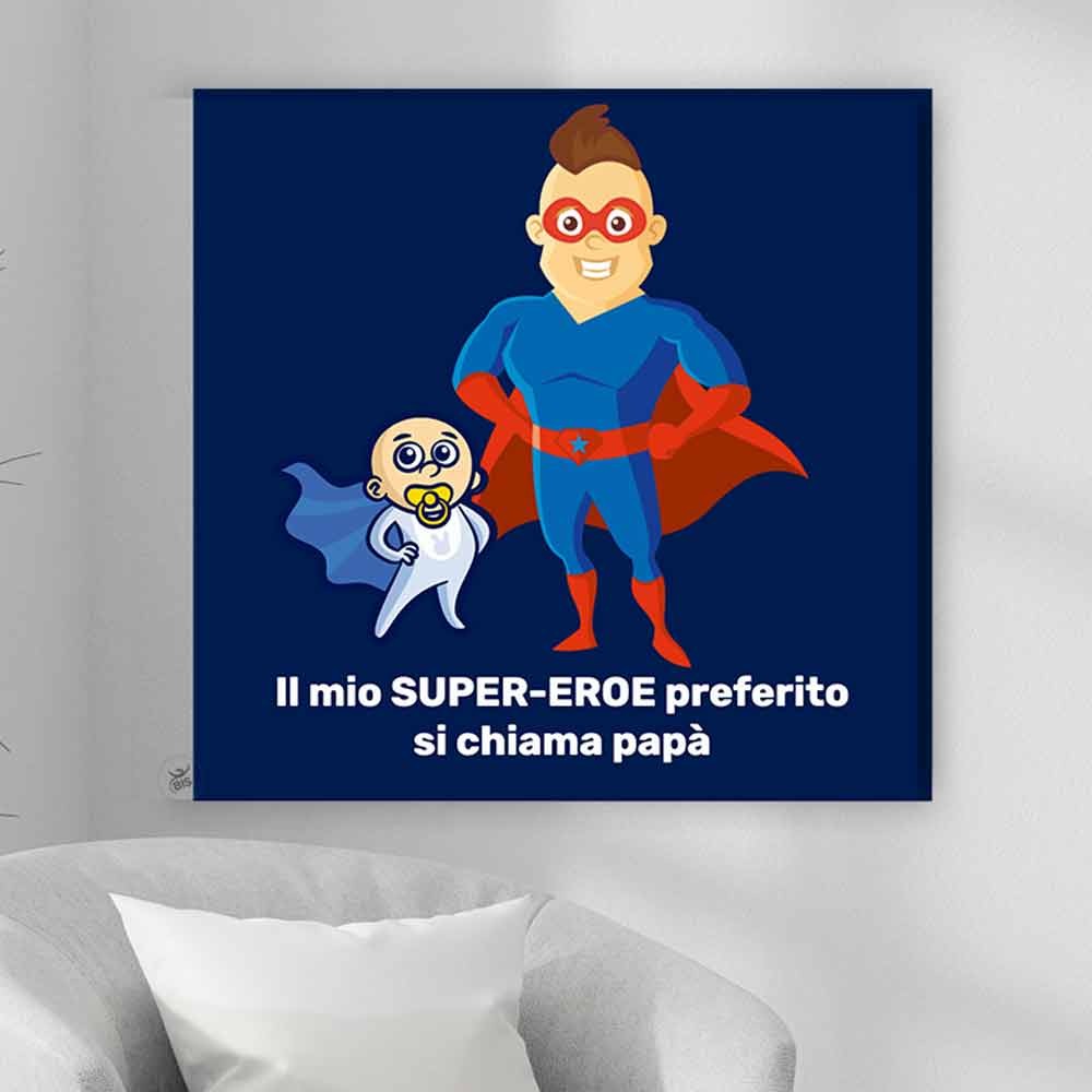 foto-quadro papà eroe personalizzabile