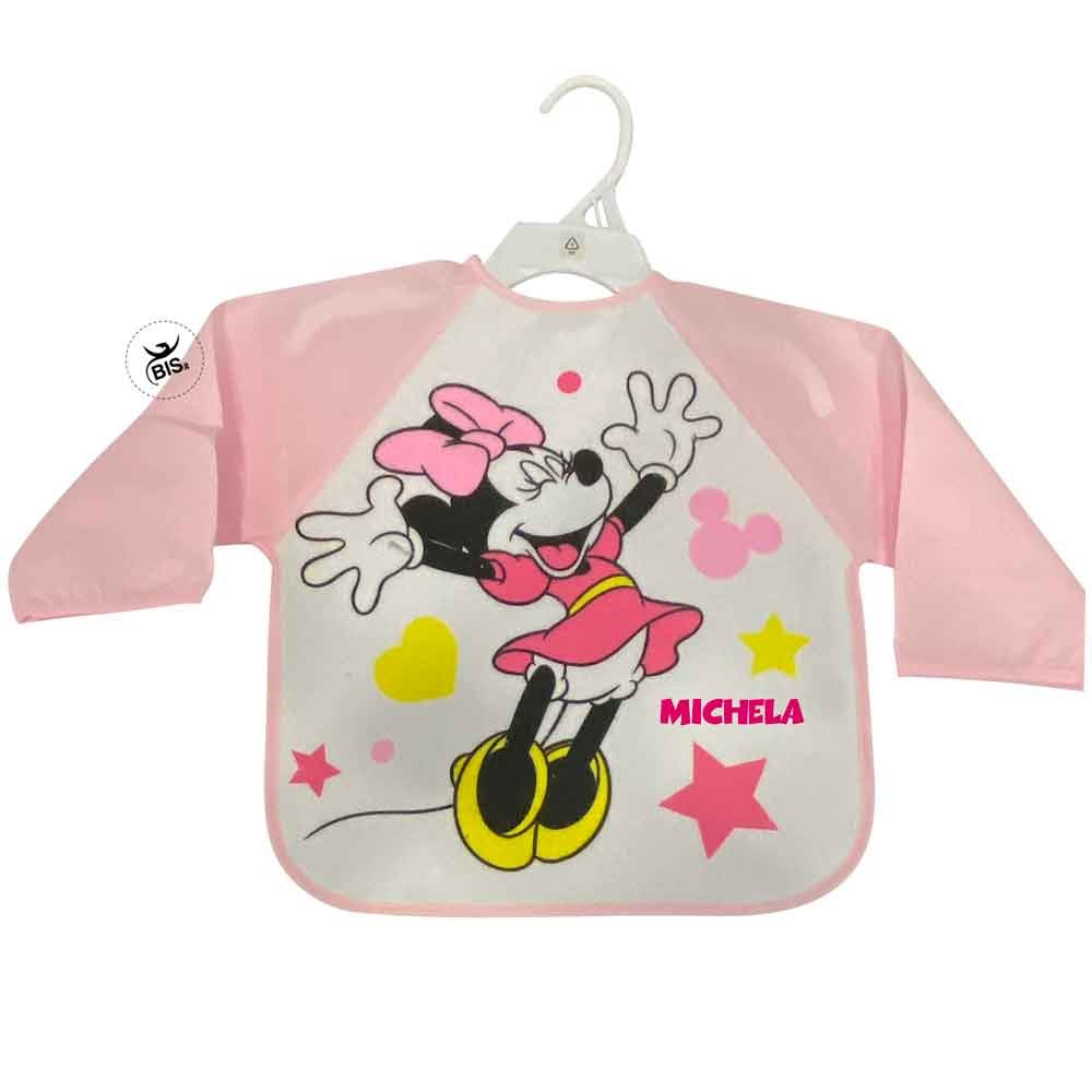 Bavaglino con maniche Minnie da personalizzare con nome