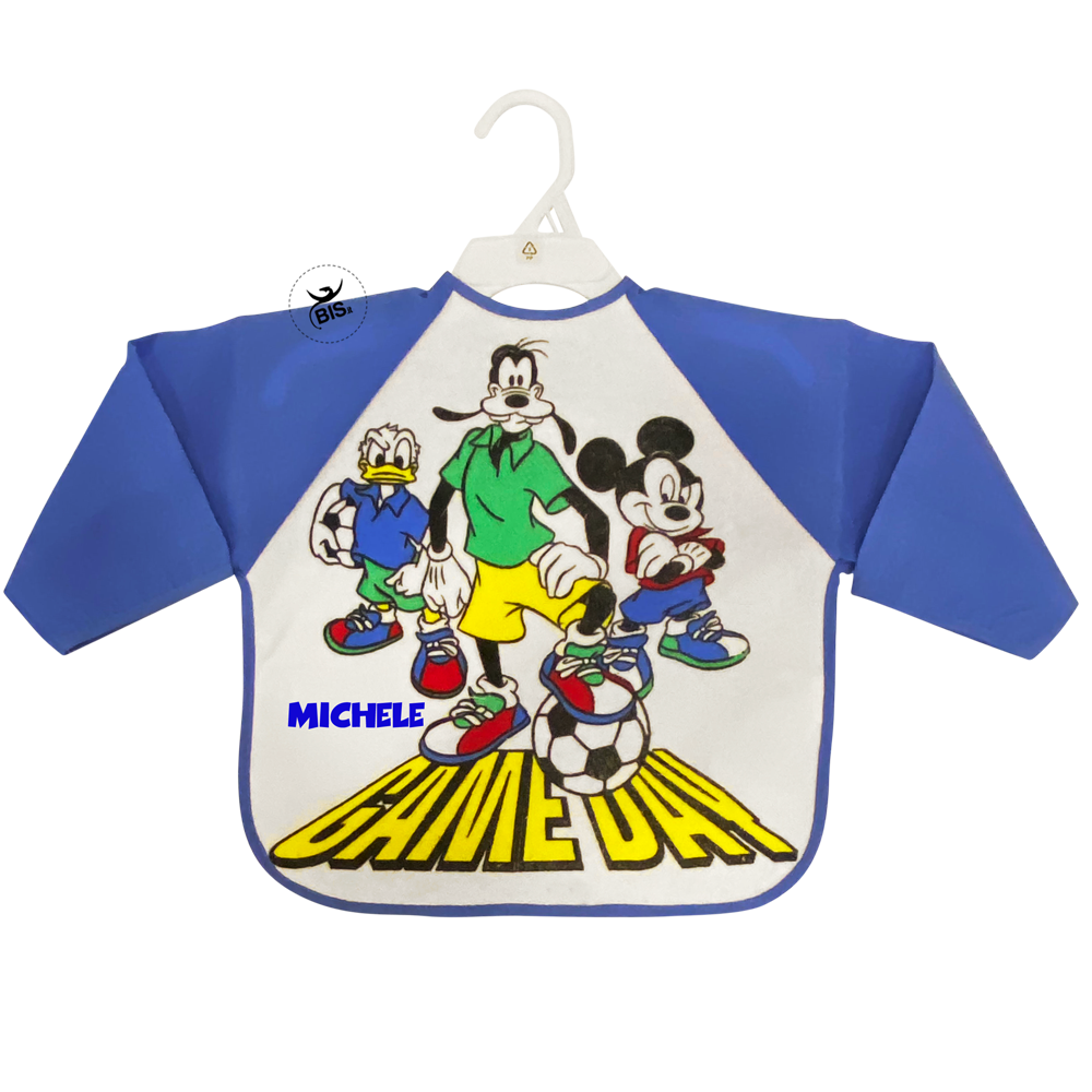 Bavaglino con maniche "Topolino and friends" indaco
