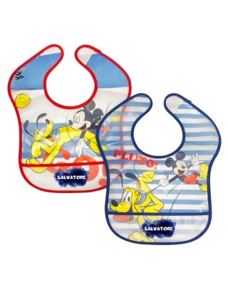 Coppia bavaglini in plastica "Mickey mouse"